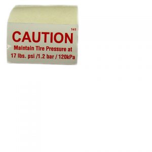 CAUTION TIRE PRESSURE STICKER